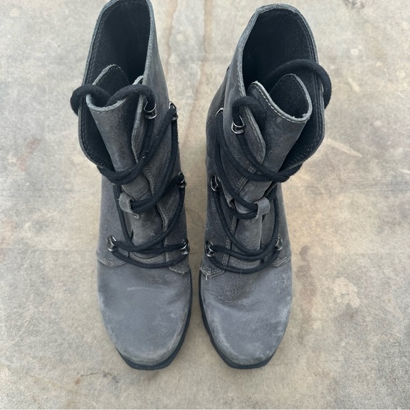Sorel Joan Of Arctic Wedge III Lace Waterproof Gray Boots Size 9 - Picture 4 of 9